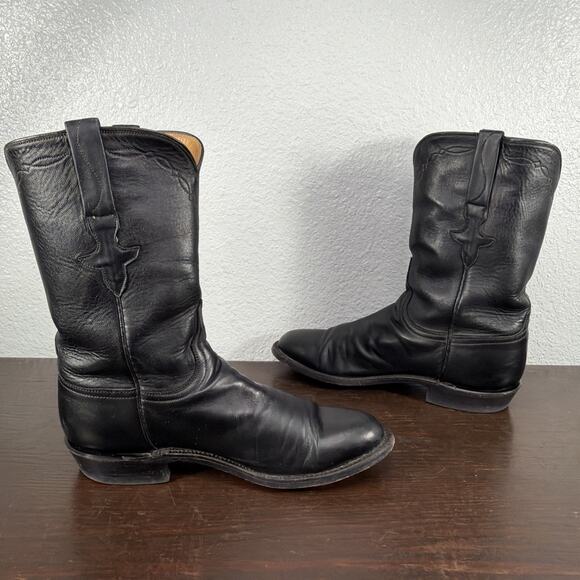 Lucchese Classic Western Goat Leather Black Boots Men’s Size 8 B EUC main image 5
